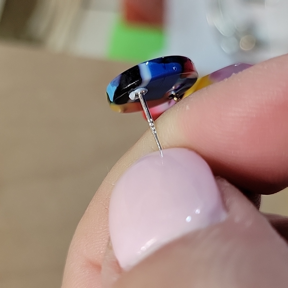 Rainbow Kaleidescope Drop Earrings, S925 - Picture 5 of 5